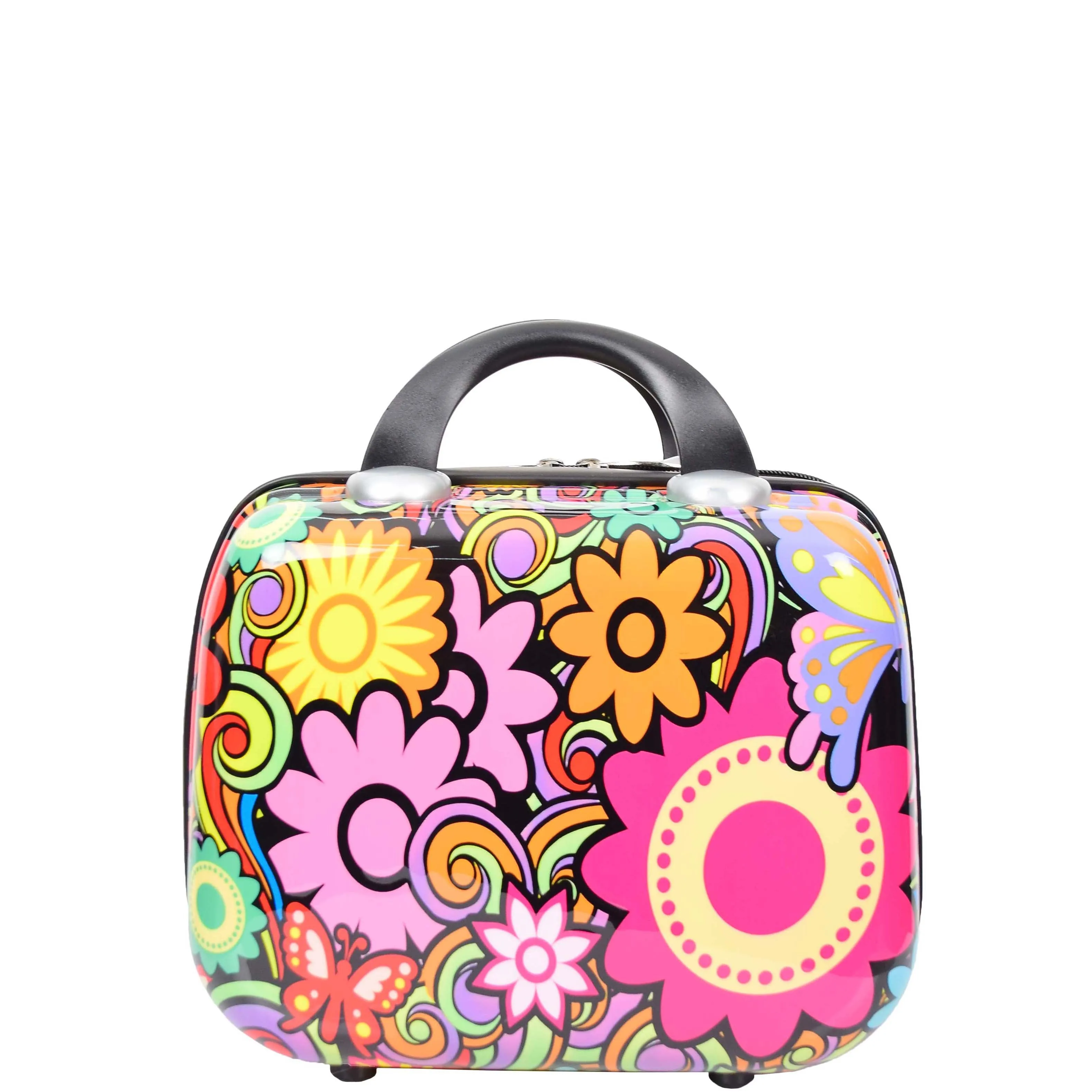 Hard Luggage Beauty Cosmetic Case Organiser Bag Flower Print