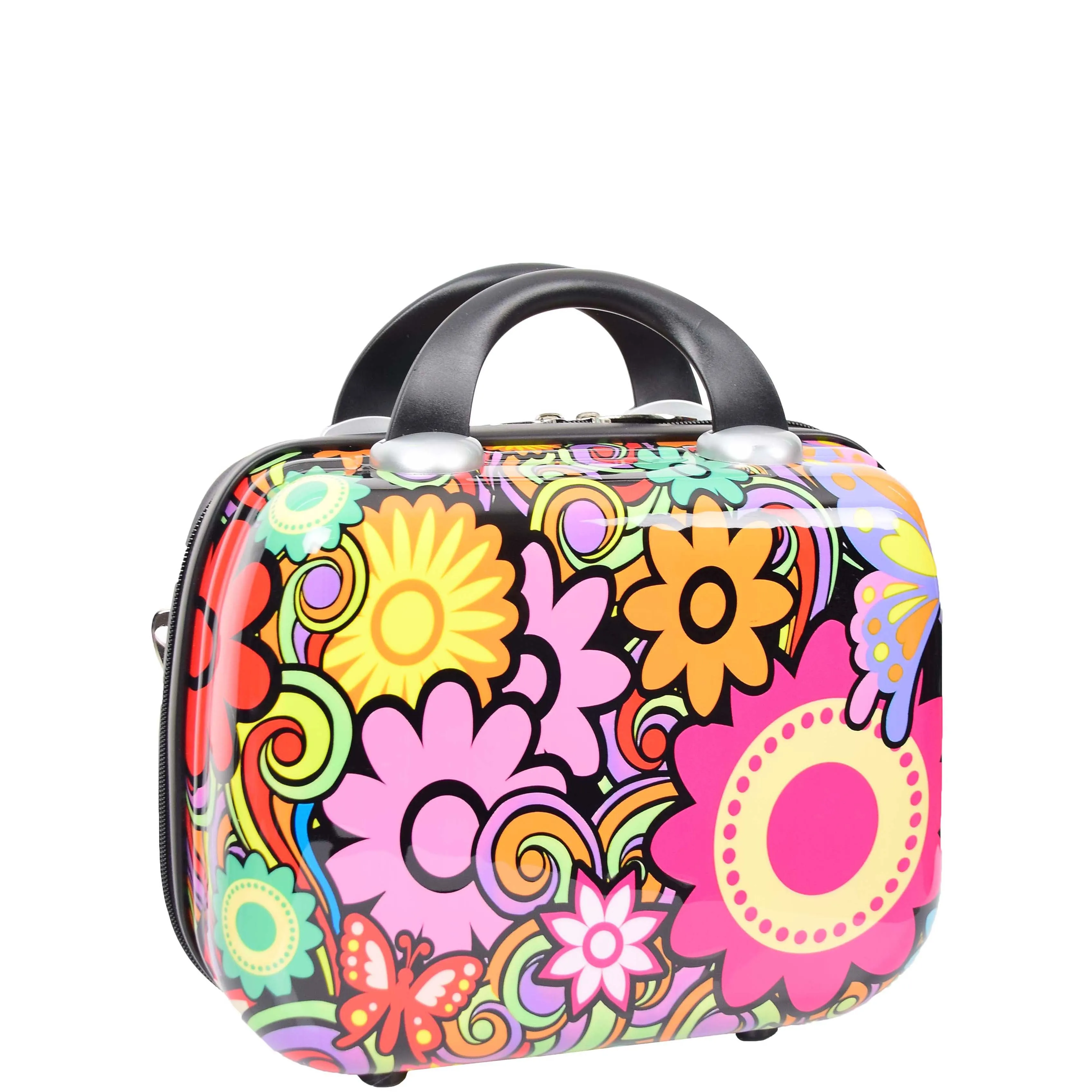 Hard Luggage Beauty Cosmetic Case Organiser Bag Flower Print