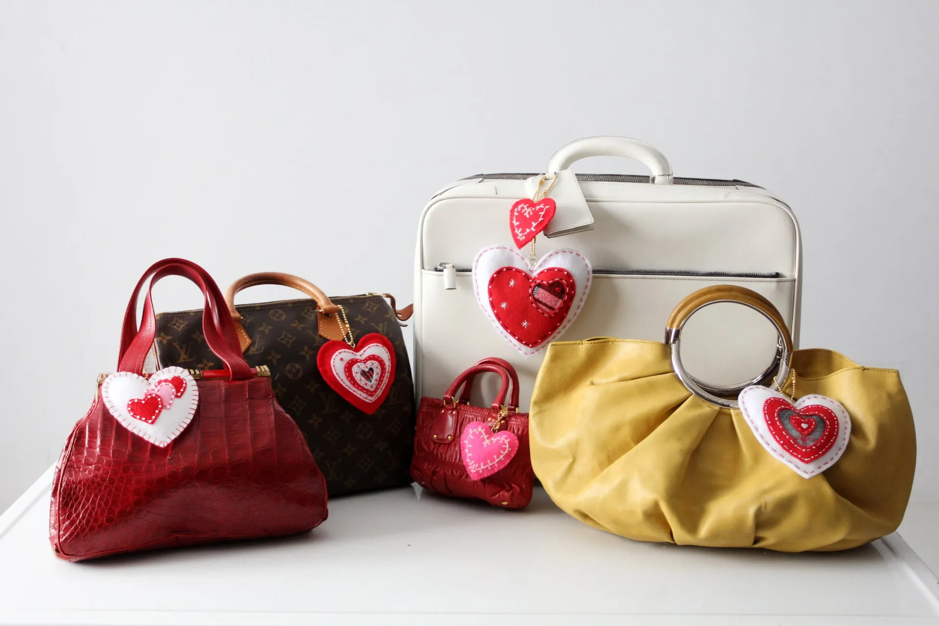 heart bag charms