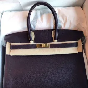 Hermès Birkin 35 Raisin Taurillon Clemence Gold Hardware GHW