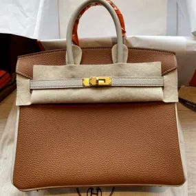 Hermès Birkin HSS 25 Gold/Craie Togo Gold Hardware GHW