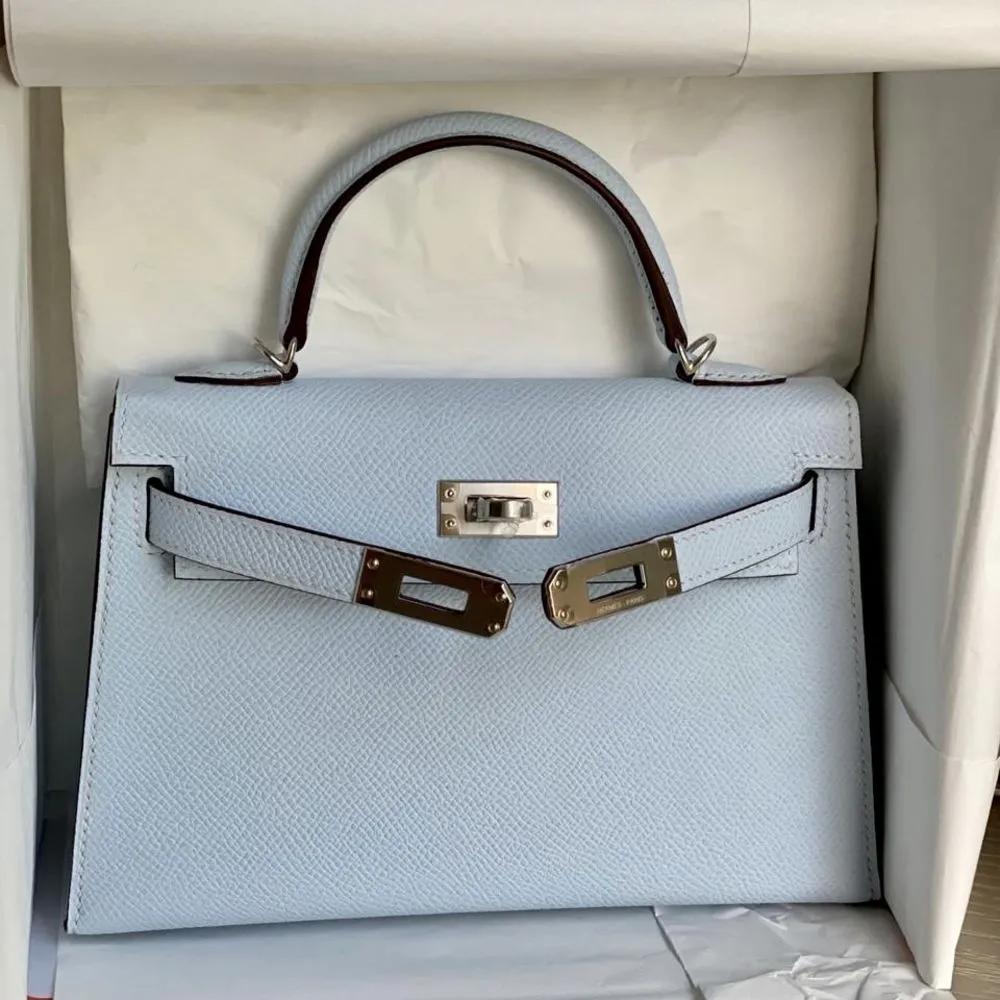 Hermès Kelly 20 Brume Sellier Epsom Palladium Hardware PHW