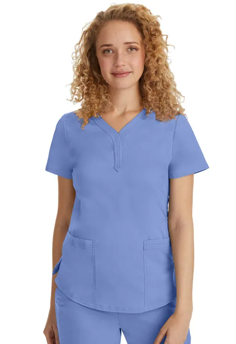 HH Purple Label Women's Jane Tiple Needle Y-Neck Scrub Top 2167