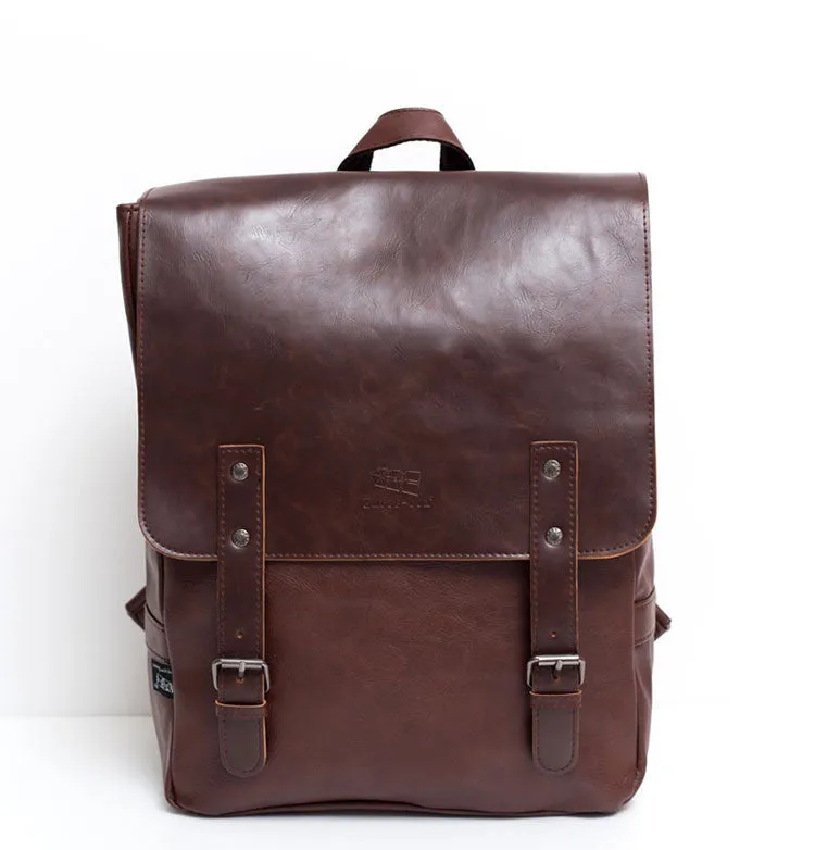 High Quality England Vintage Style PU Leather Men Backpacks