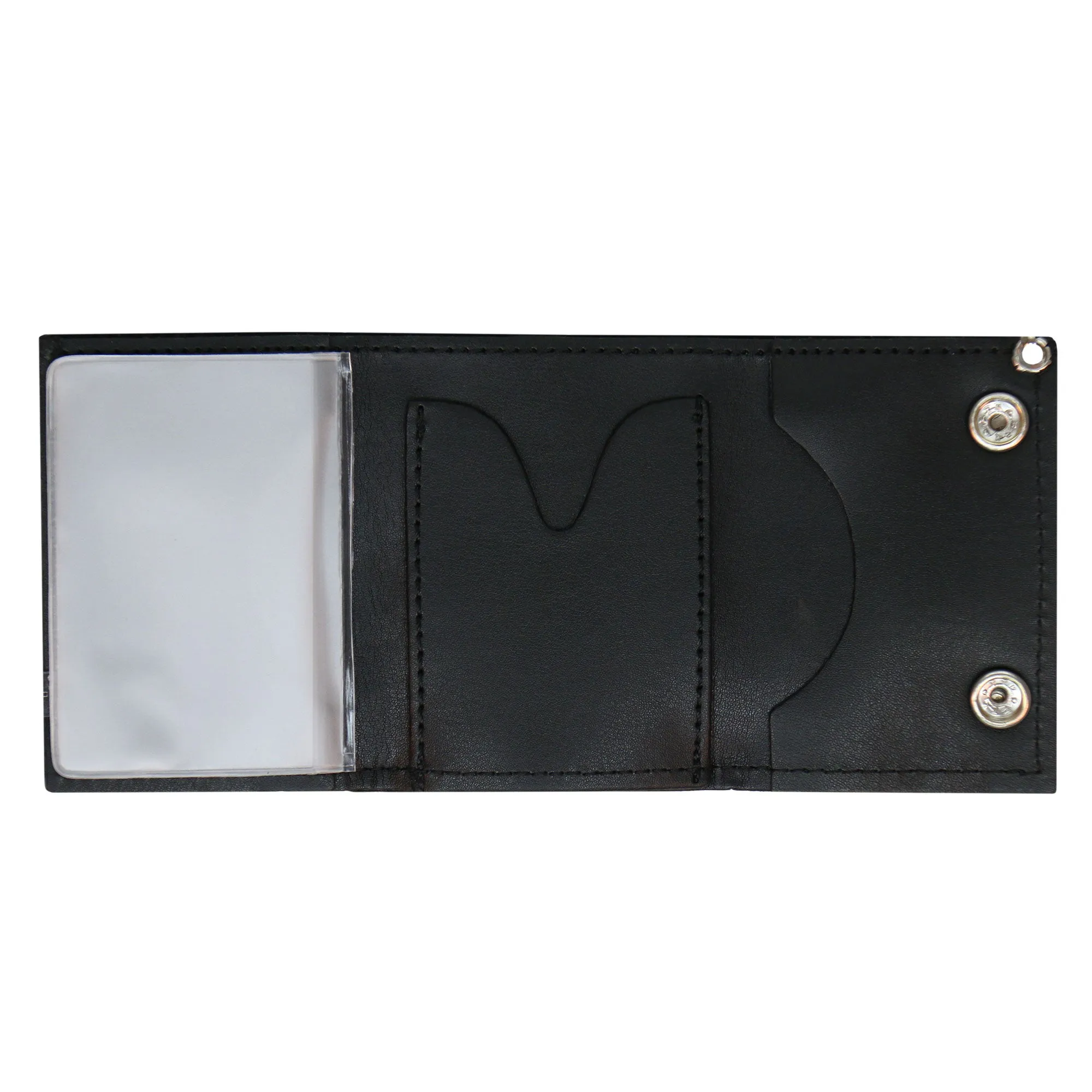 Hot Leathers WLB1001 Classic Black Leather Wallet with Chain