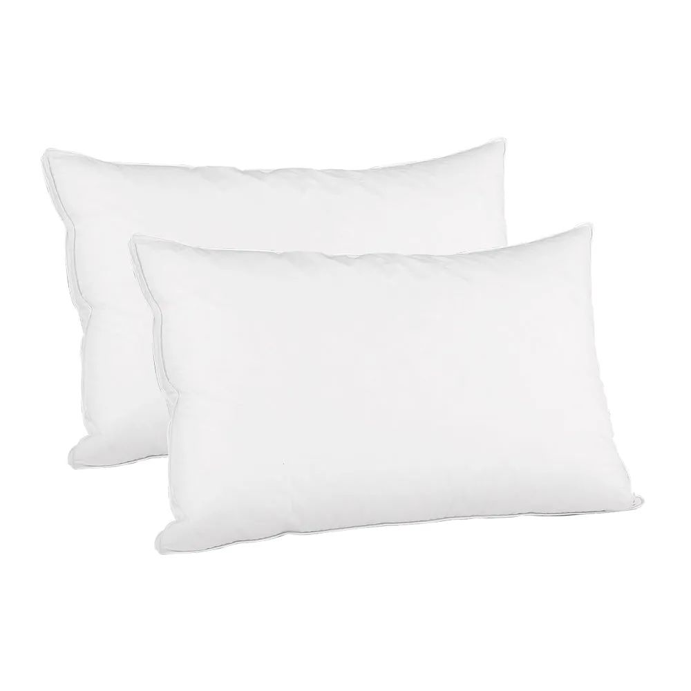 Hypo-Allergy Twin Goose Feather Down Pillows, Cotton Shell - Giselle Bedding