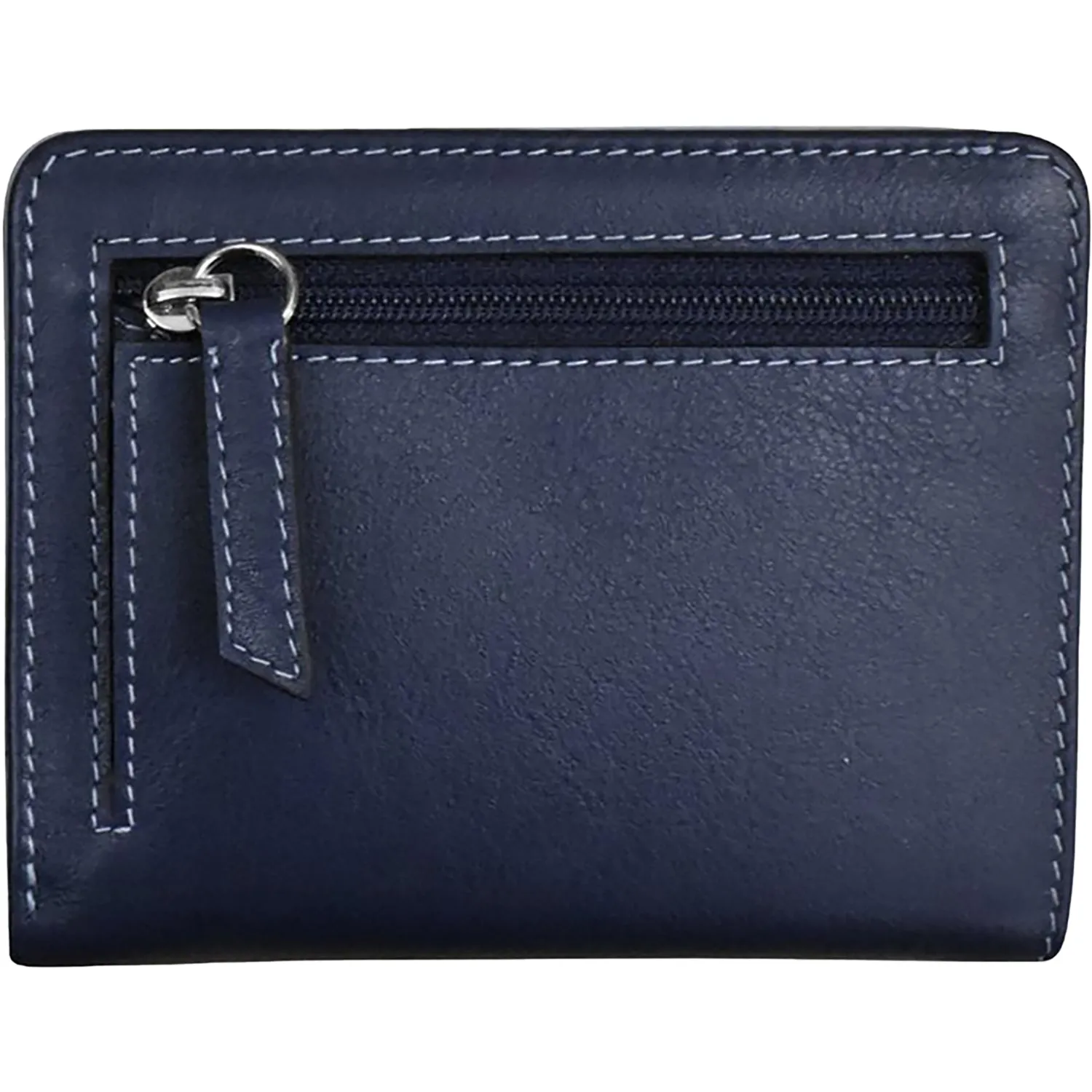 ili New York Euro Size Wallet Navy/Chambray Leather