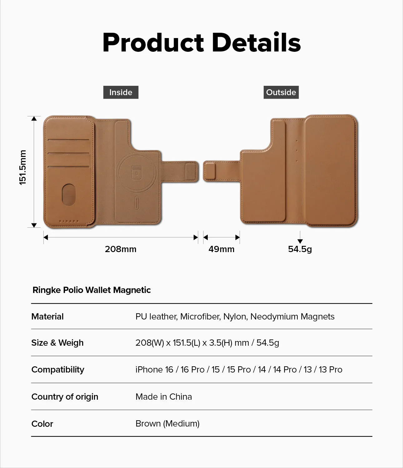 iPhone & Pro MagSafe Cover | Folio Wallet Magnetic