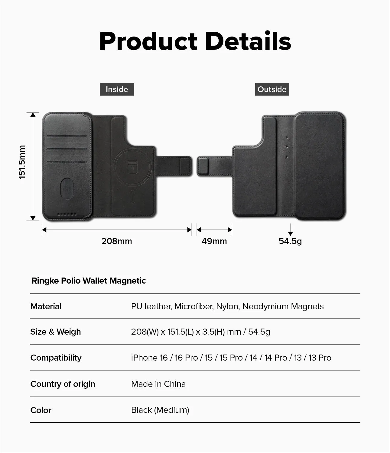 iPhone & Pro MagSafe Cover | Folio Wallet Magnetic