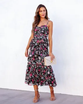 Kaycee Floral Tiered Midi Dress