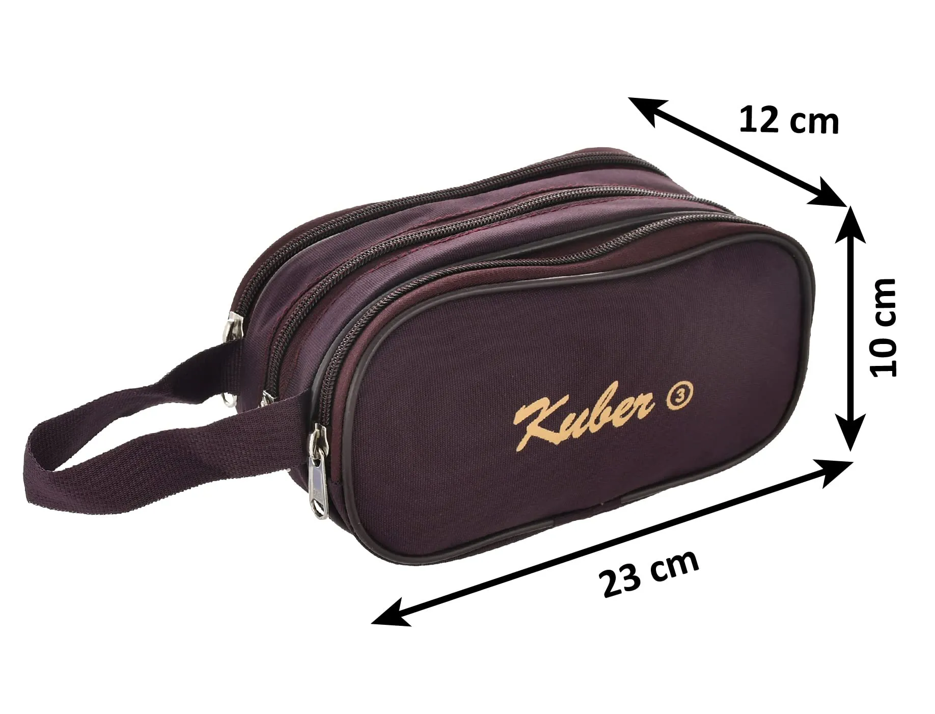 Kuber Industries Toilerty Bag, Shaving Kit, Cosmetic Bag for Travel Accessories with 3 Zipper Comparments & Carrying Strip- Pack of 2 (Maroon)-HS43KUBMART26617