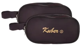 Kuber Industries Toilerty Bag, Shaving Kit, Cosmetic Bag for Travel Accessories with 3 Zipper Comparments & Carrying Strip- Pack of 2 (Maroon)-HS43KUBMART26617