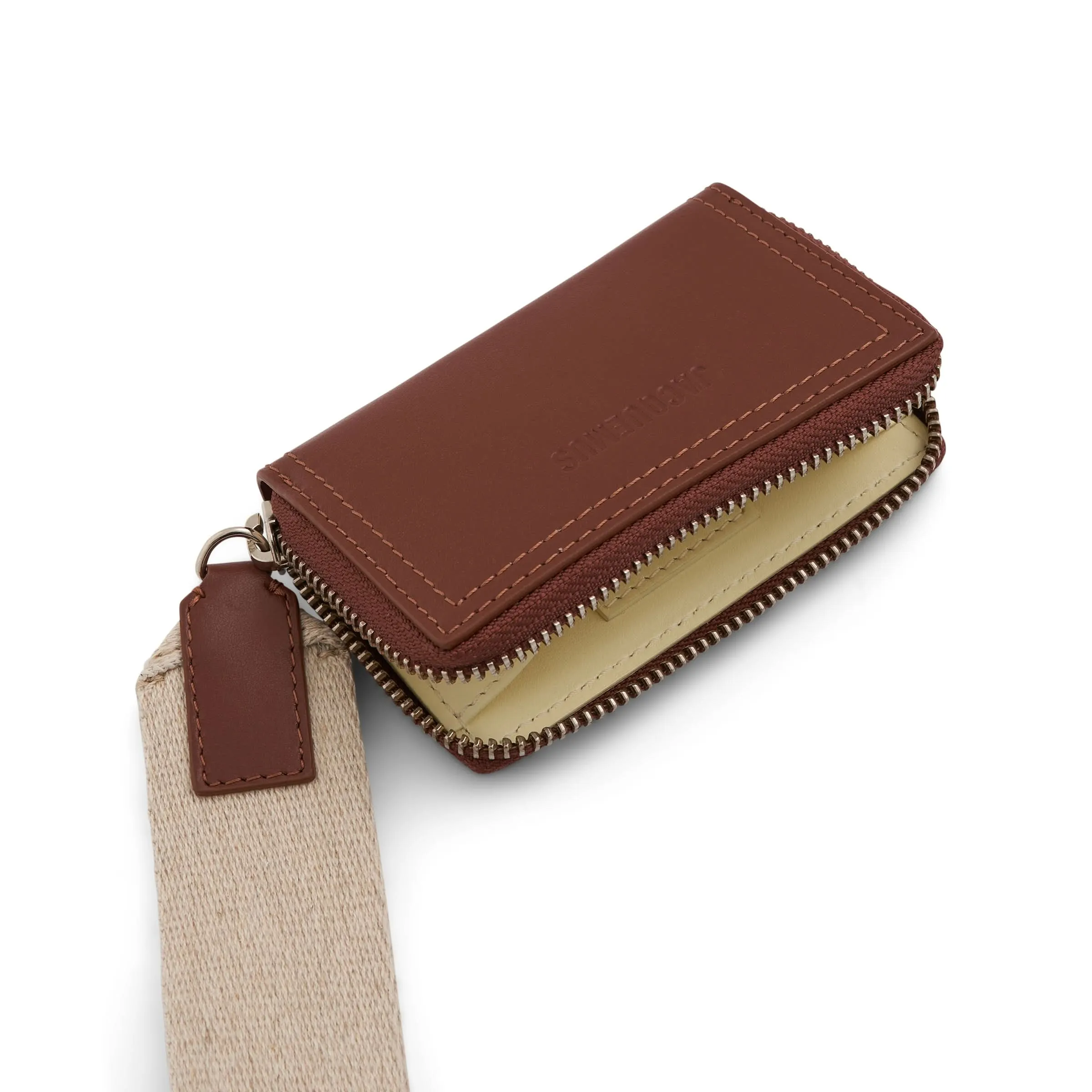 Le Porte Rectangle Lanyard Rectangle Wallet in Brown