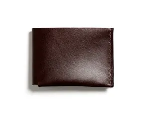 Leather bifold wallet: BECH (dark brown)