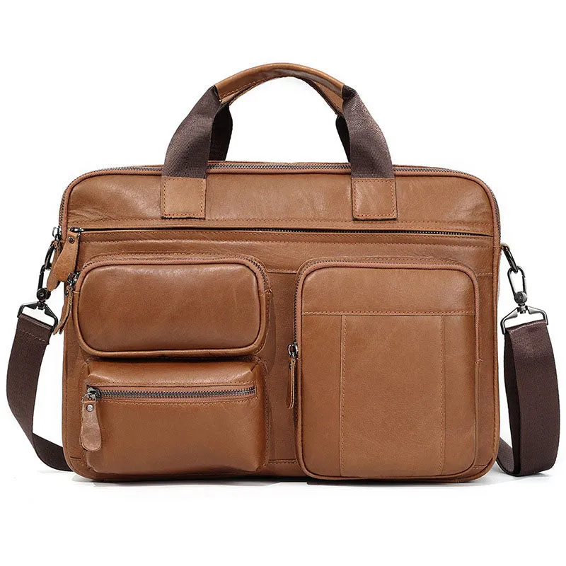 Leather Briefcase men's leather business Laptop bag, Handbag Shoulder Bag, Messenger Bag Leather Men's bag 2121