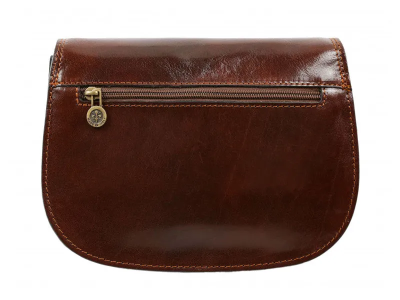 Leather Crossbody Bag - Dark Brown