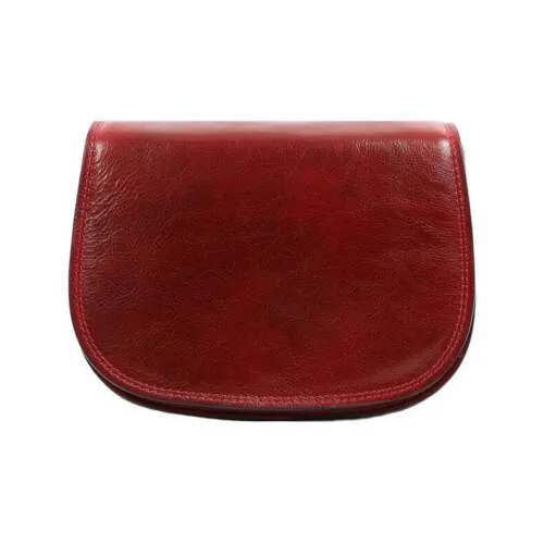 Leather Crossbody Bag - Red