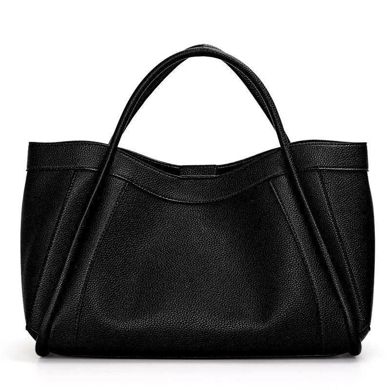 Leather Fashion Tote with Zipper Closure