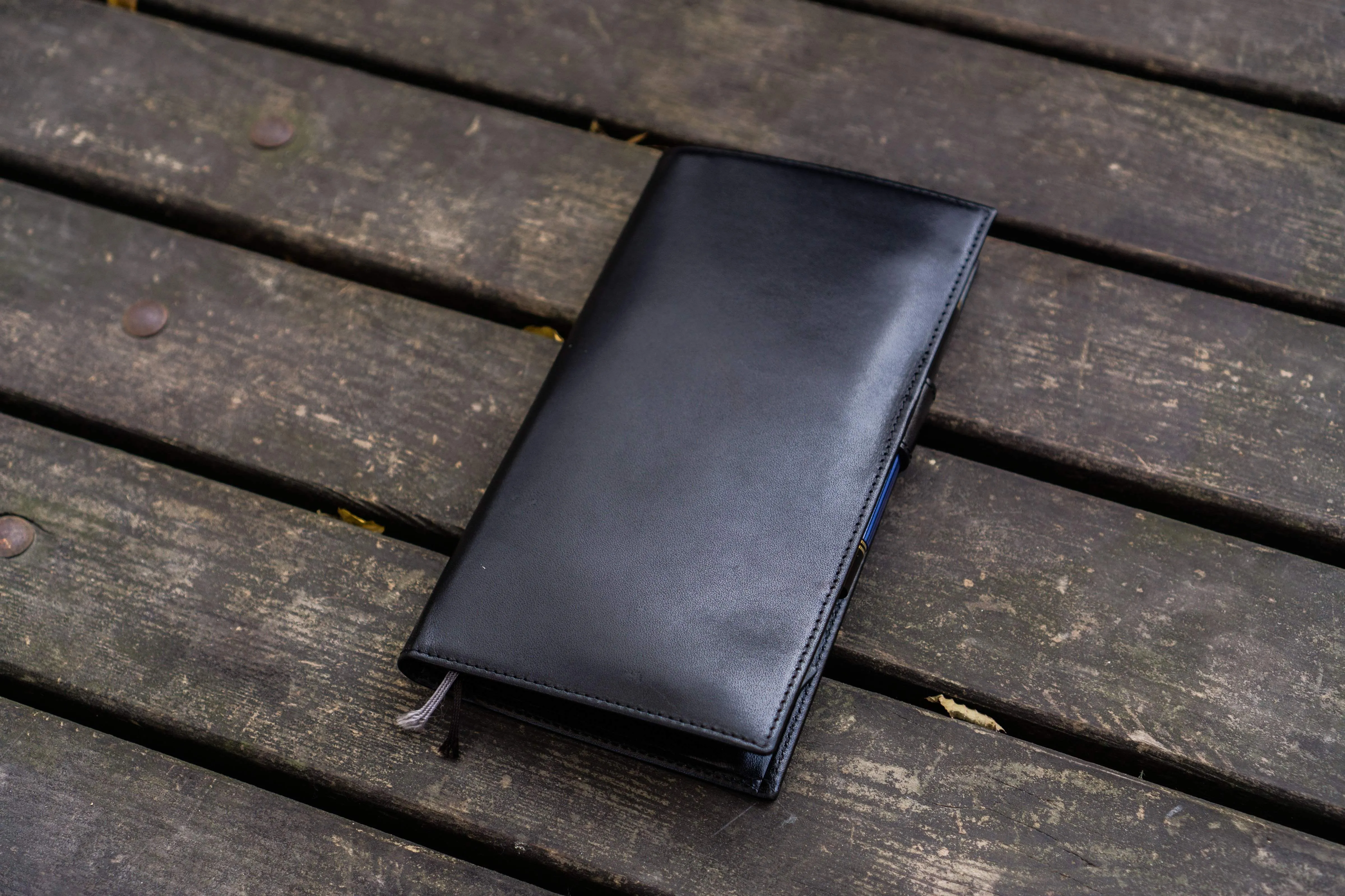 Leather Hobonichi Weeks Mega Cover - Black