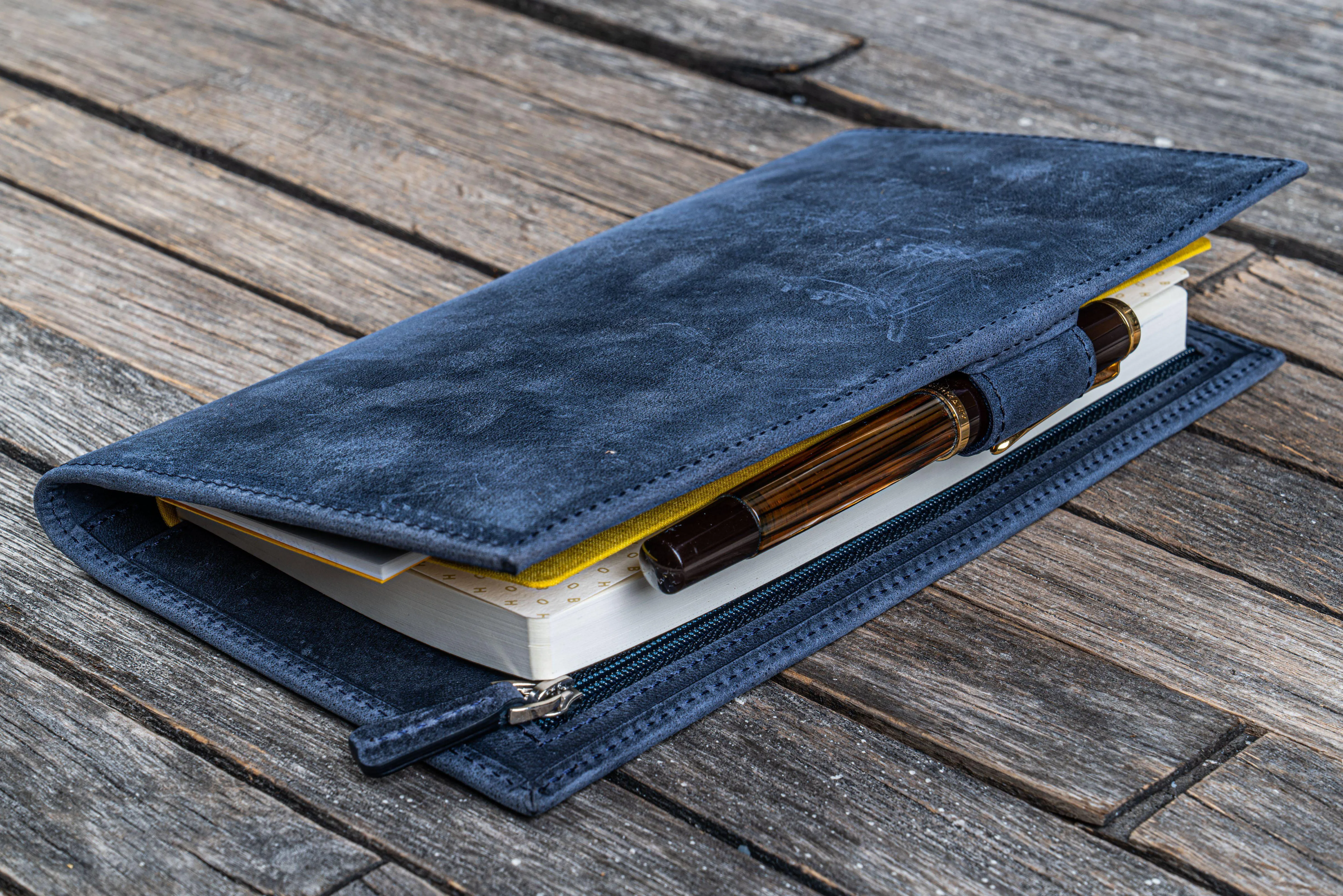 Leather Hobonichi Weeks Mega Cover - Crazy Horse Navy Blue