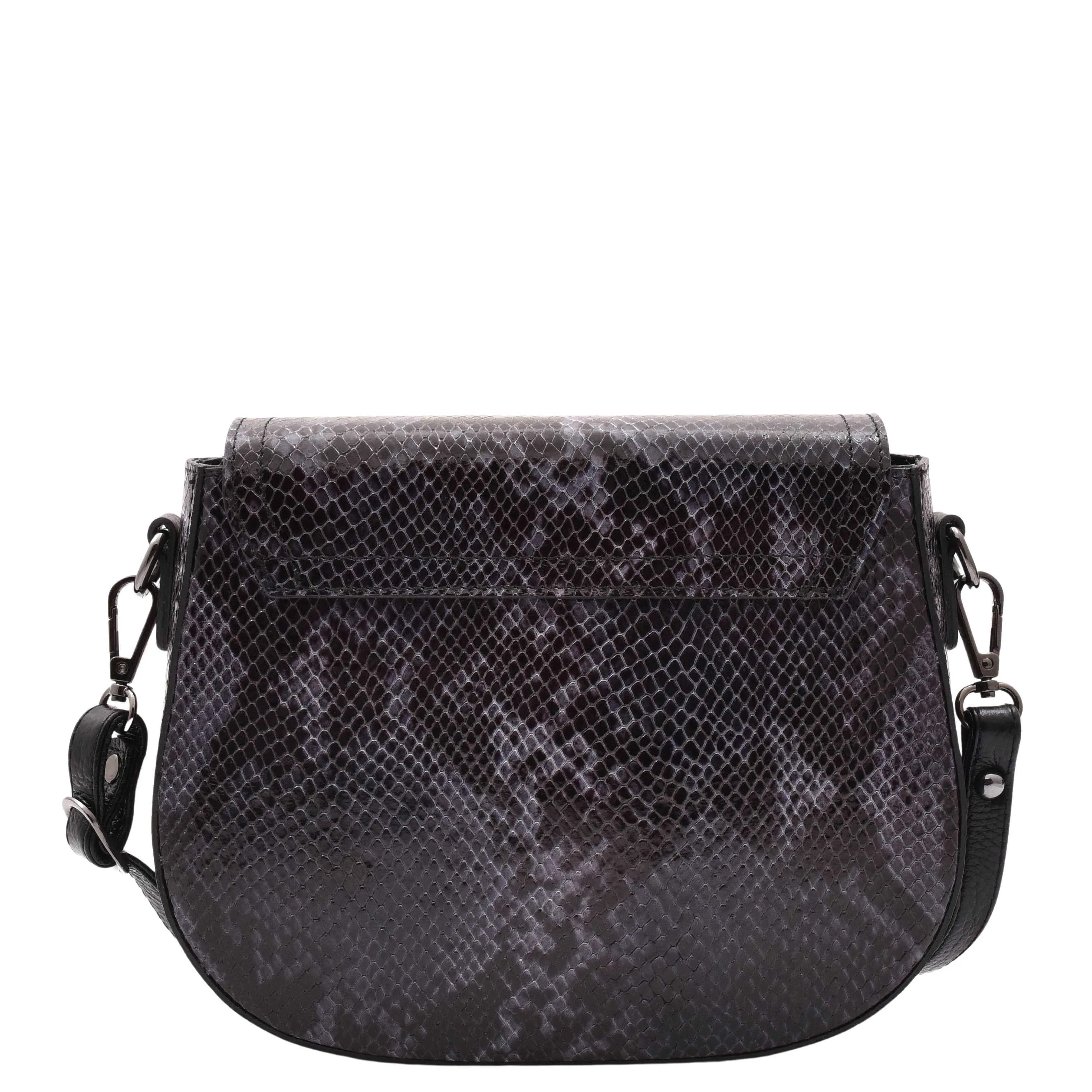 Leather Small Size Cross Body Bag for Women Snake Print Zora Navy