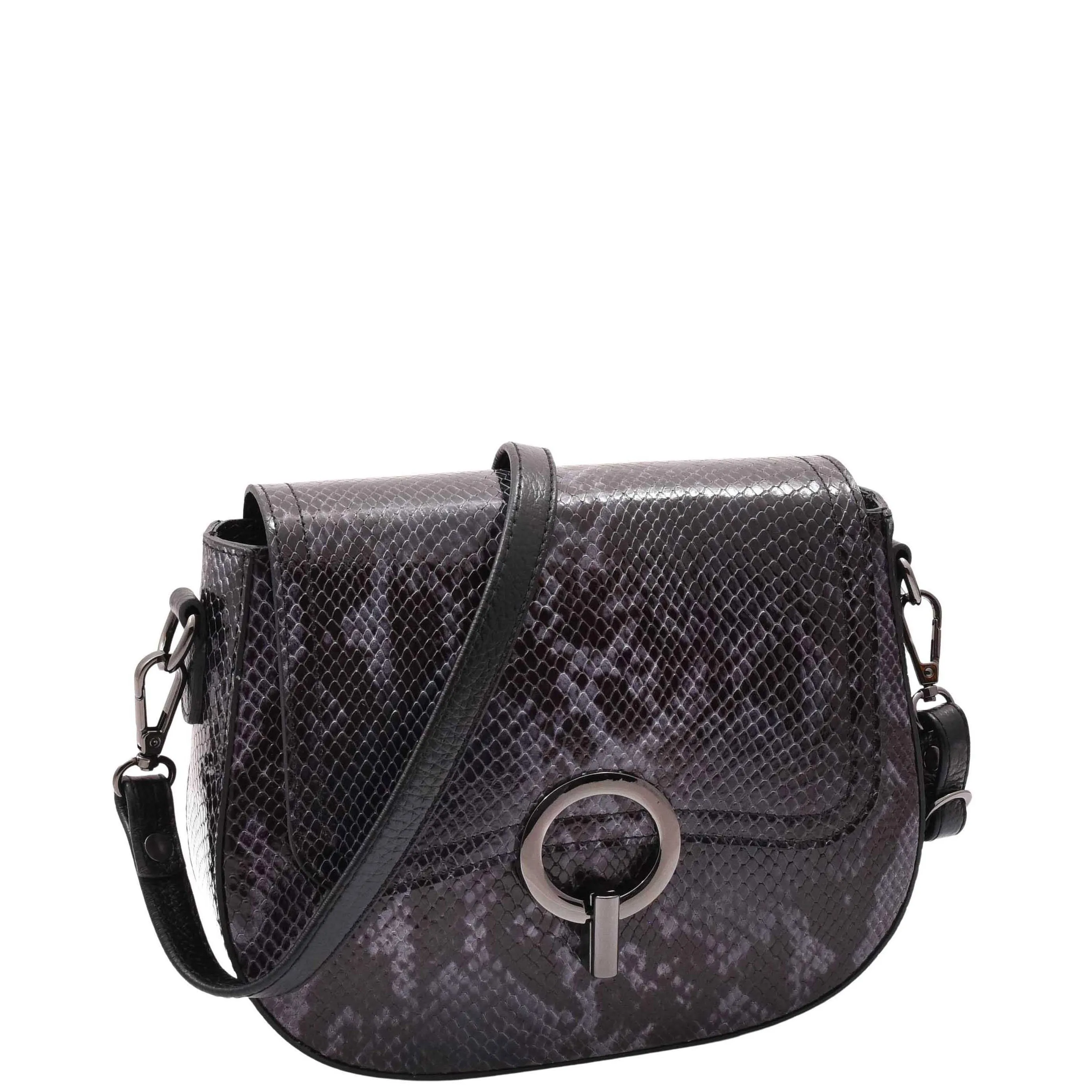 Leather Small Size Cross Body Bag for Women Snake Print Zora Navy