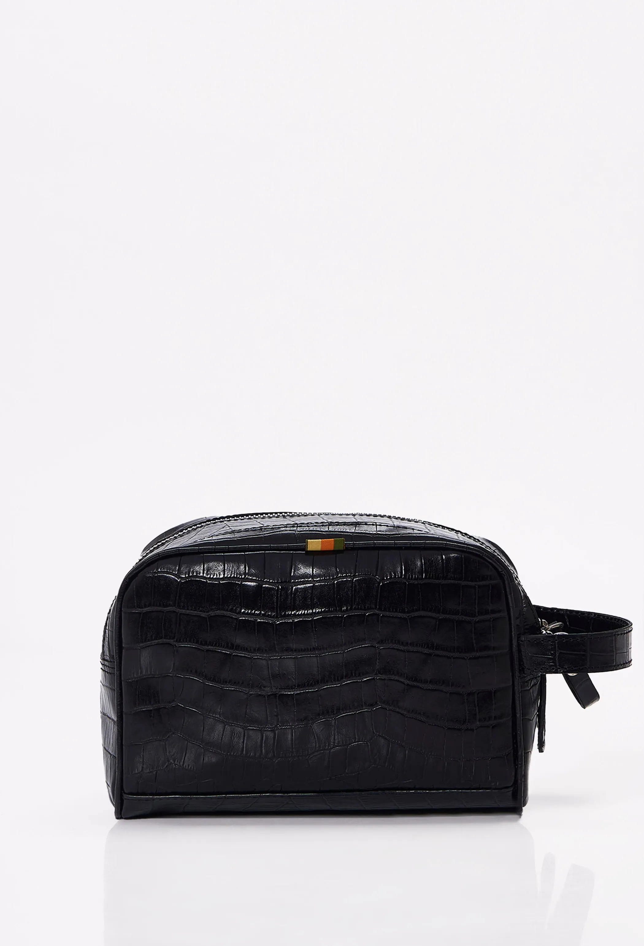 Leather Toiletry Bag With Zipper