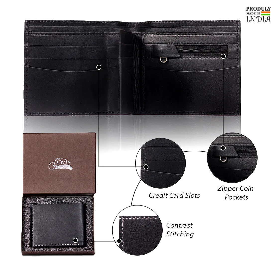 Leather World Genuine Smooth Leather Wallet For Men