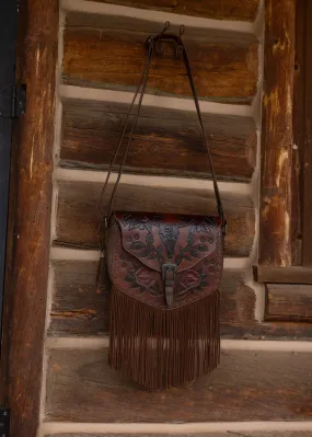 Lenora Longhorn Tooled Leather Crossbody Bag