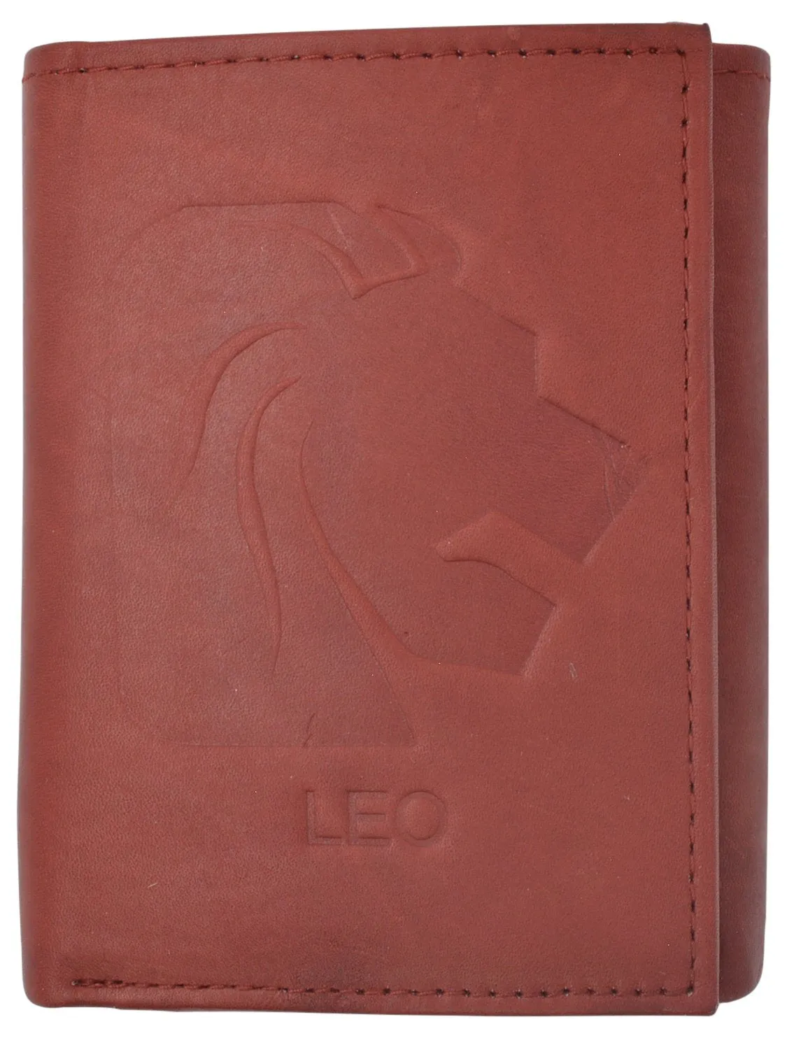 Leo Zodiac Sign Bifold Trifold Genuine Leather Men's Wallets