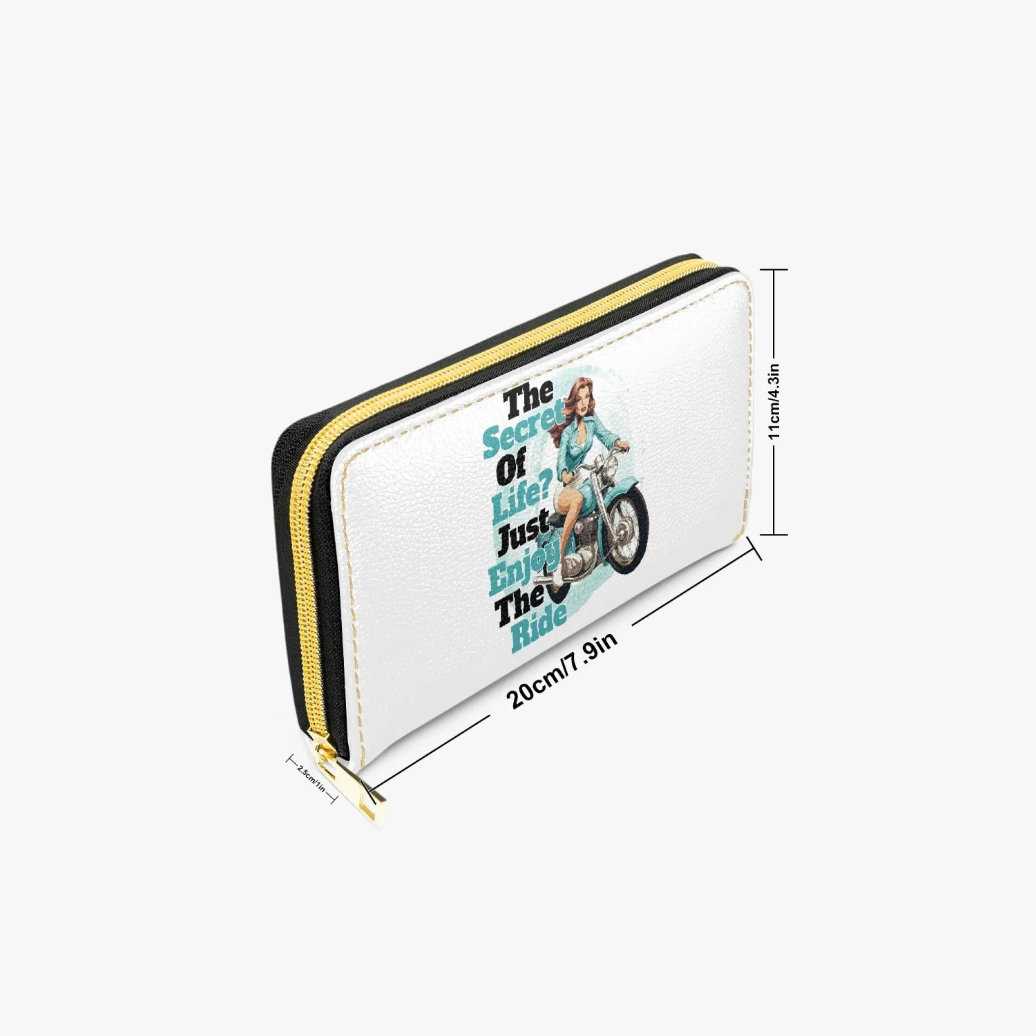 Long Type Zipper Purse -  Motorbike, The Secret of Life Just Enjoy the Ride