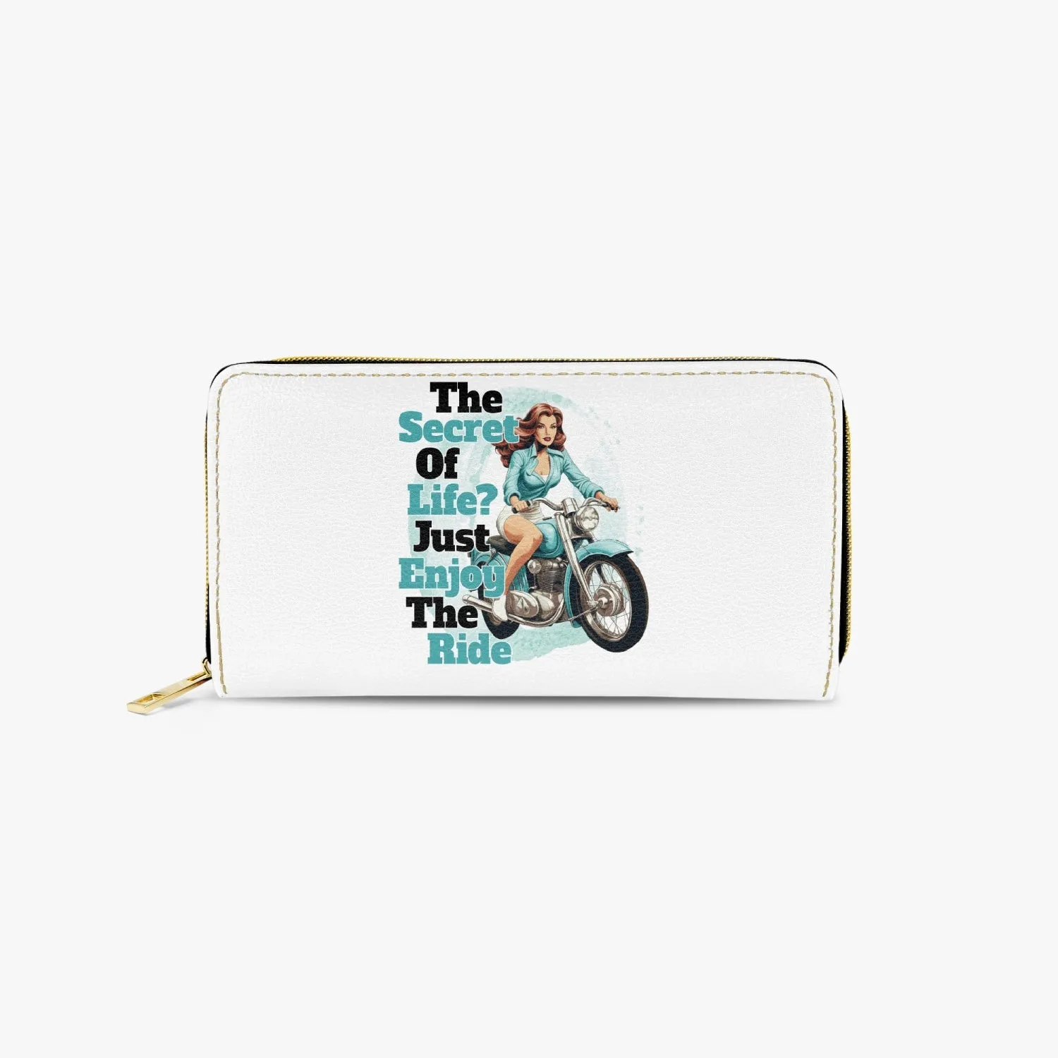 Long Type Zipper Purse -  Motorbike, The Secret of Life Just Enjoy the Ride