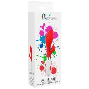 Luminous Achelois 10-Speed Silicone Dual Stimulation Vibrator Red