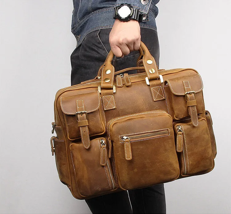 Luxury Multi Pockets Genuine Leather Business Briefcase 7028