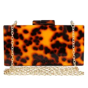 Luxy Moon Acrylic Evening Bag Vintage Leopard Print Casual Clutches