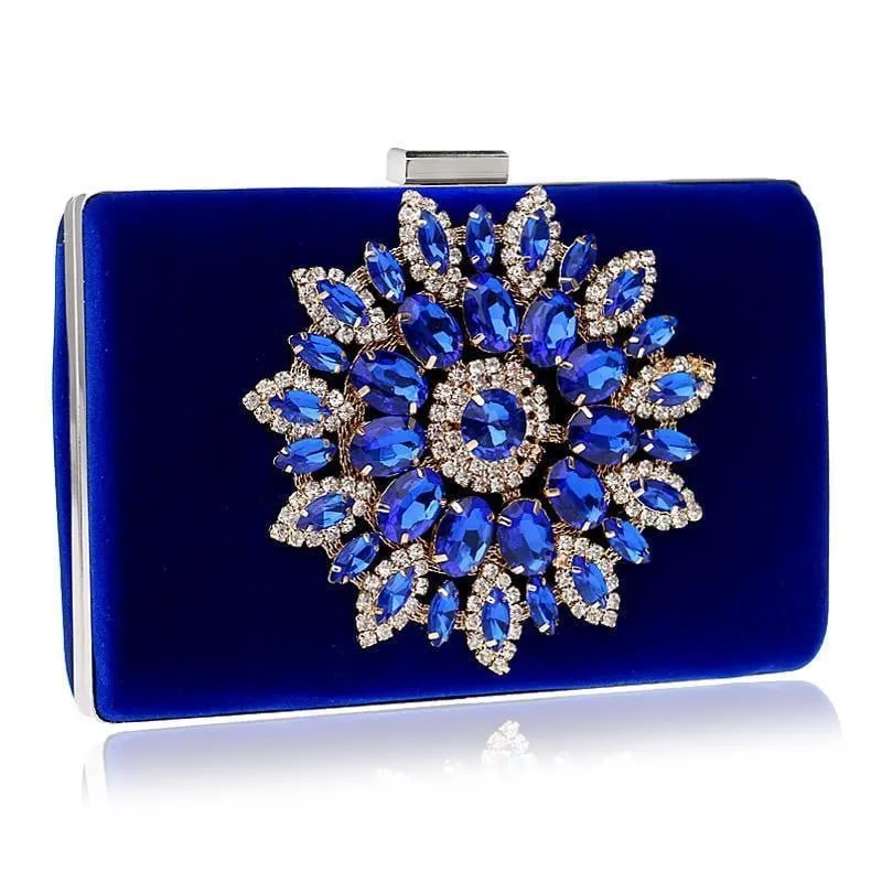 Luxy Moon Rhinestone Evening Clutches for Weddings Suede Handbags