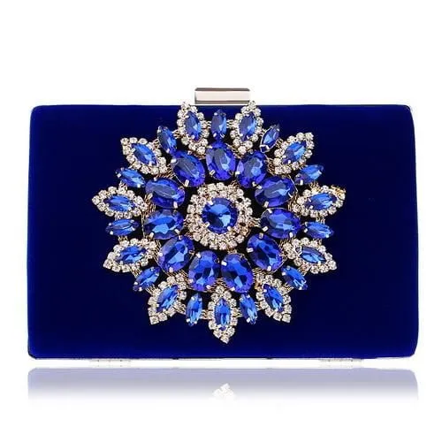 Luxy Moon Rhinestone Evening Clutches for Weddings Suede Handbags