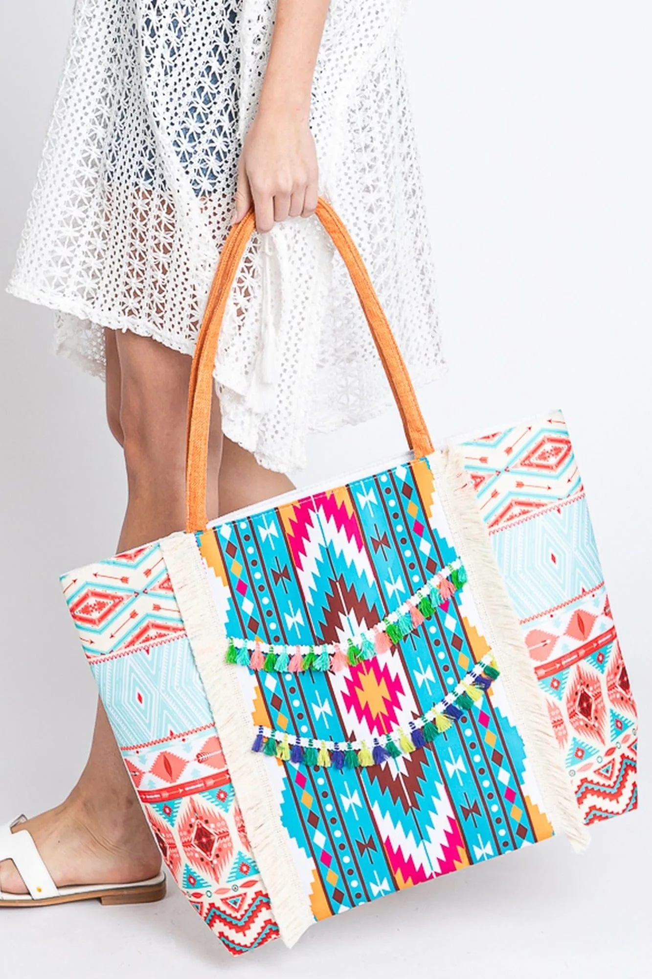 MB0245 Greta Boho Fringe Tote Bag