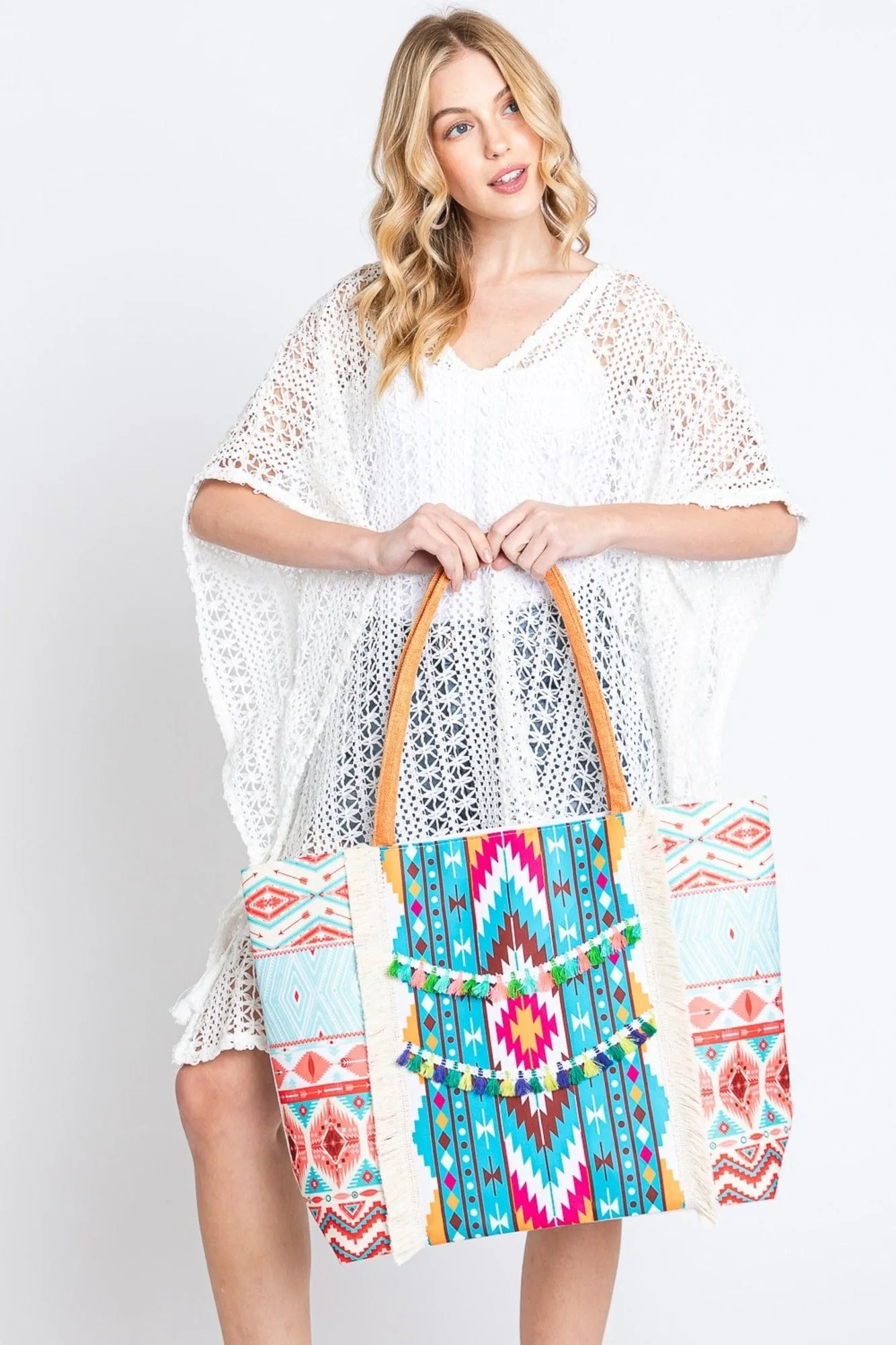 MB0245 Greta Boho Fringe Tote Bag