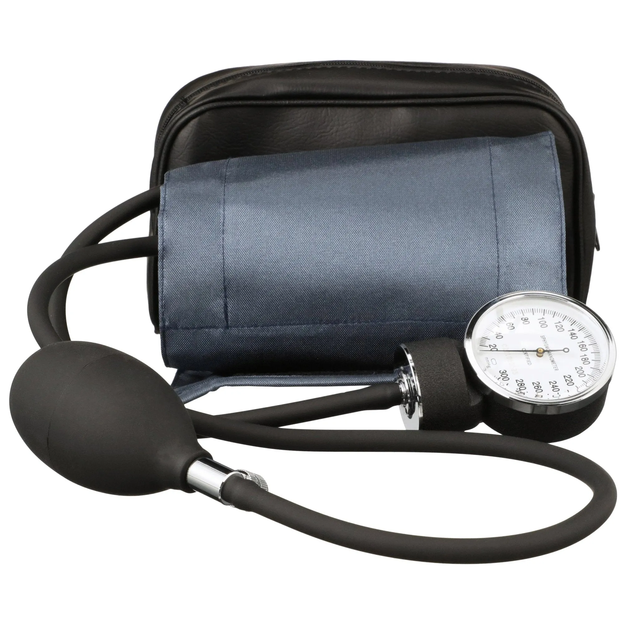 McKesson Brand Aneroid Sphygmomanometer with Cuff, 2-Tube, Pocket-Size, Handheld, Adult Medium Cuff, Navy