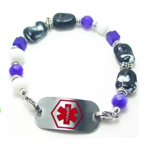 Medical Alert ID - Blue Stone Bracelet