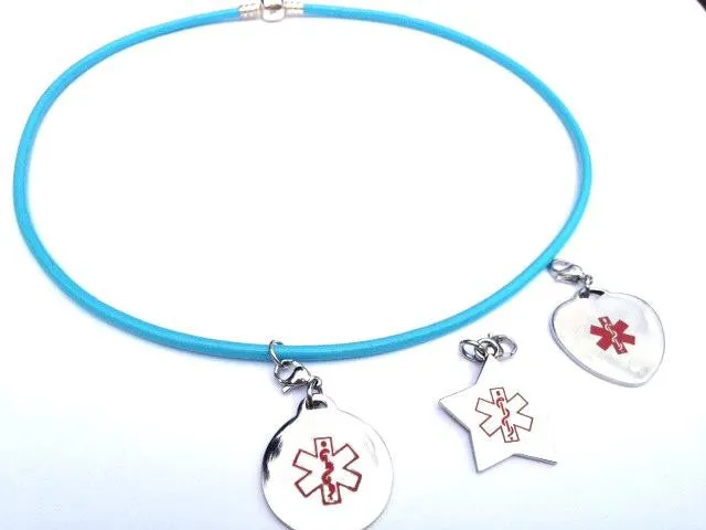 Medical Alert ID - Leather Cord with pendant