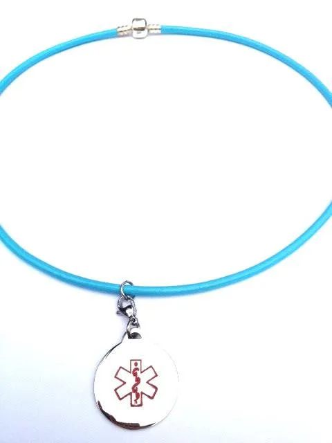 Medical Alert ID - Leather Cord with pendant