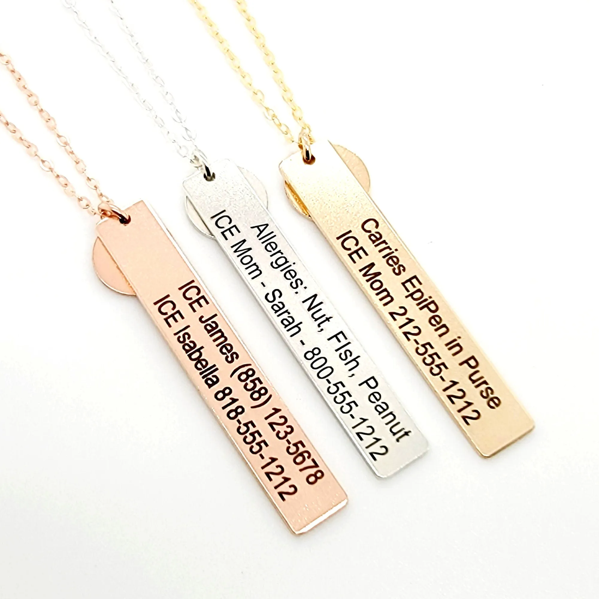 Medical Alert ID Necklace with a Birthstone - Custom Medical ID Jewelry - CG512N. Starts at