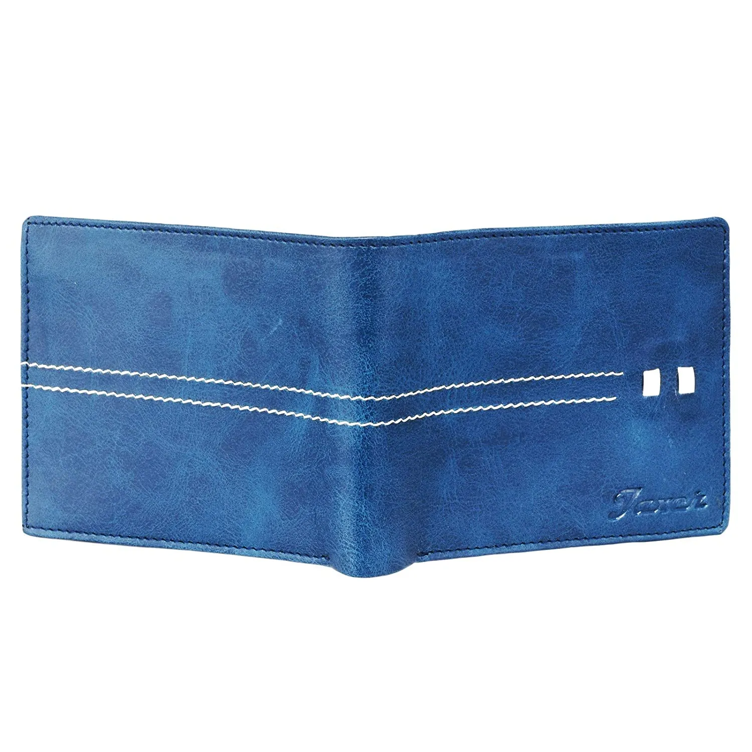 Men Casual Blue Artificial Leather Wallet - Mini  (5 Card Slots)