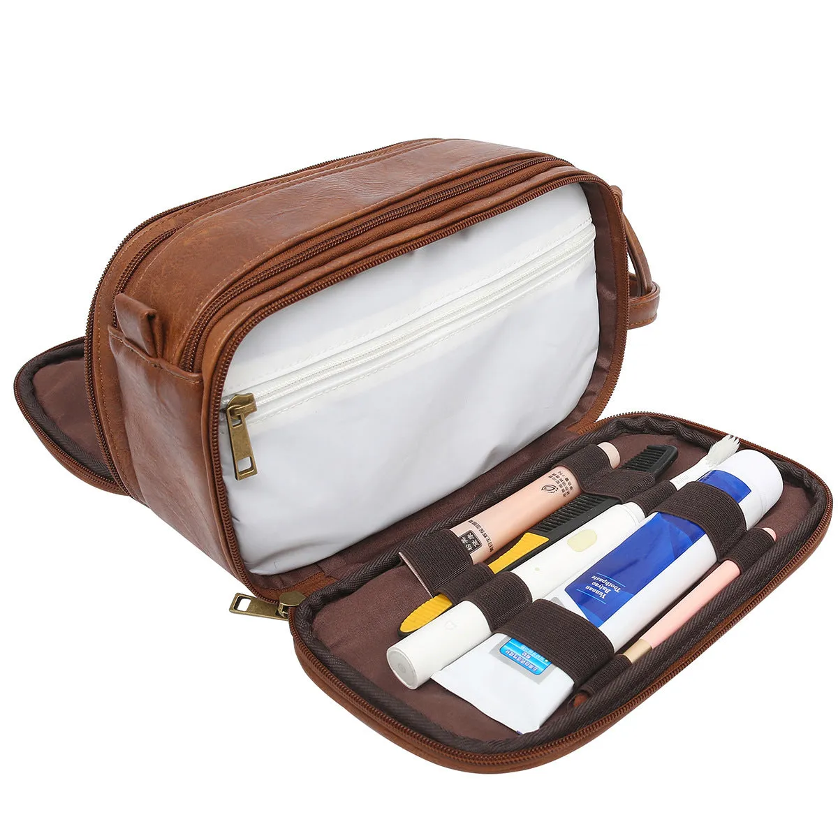 Men PU Toiletry Bag for Traveling