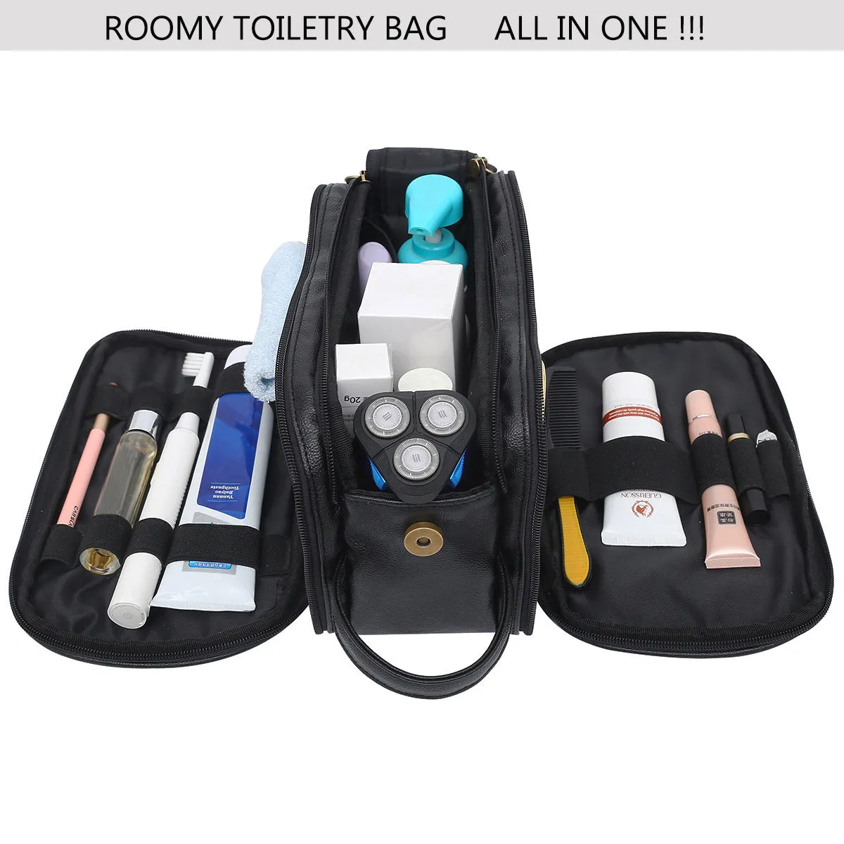 Men PU Toiletry Bag for Traveling