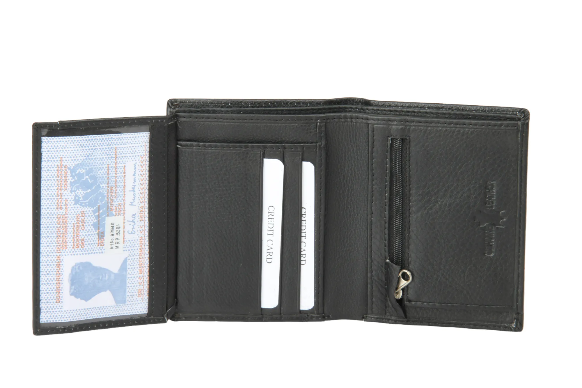 Mens Leather Wallet 92940 (BLACK)