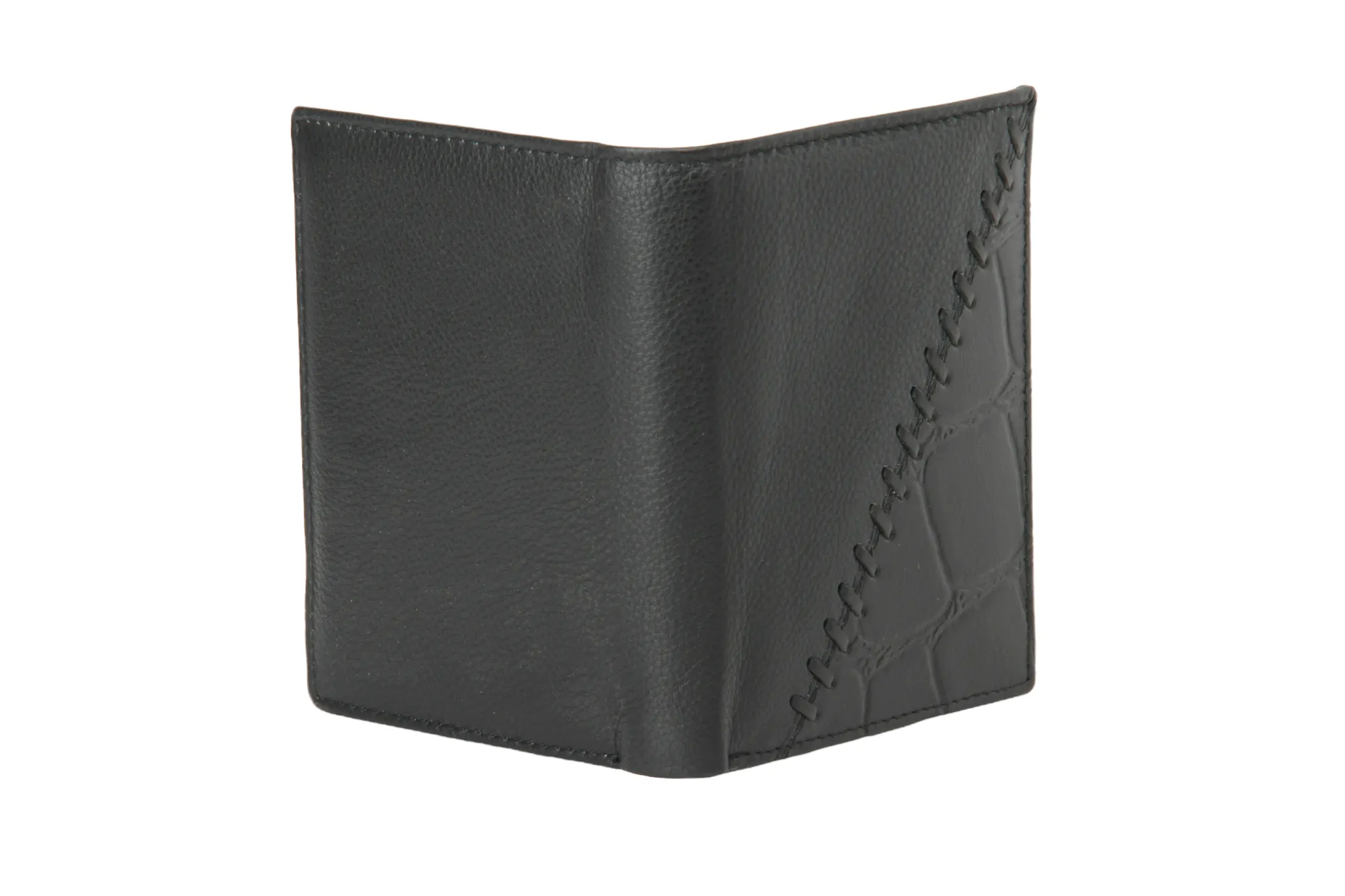 Mens Leather Wallet 92940 (BLACK)