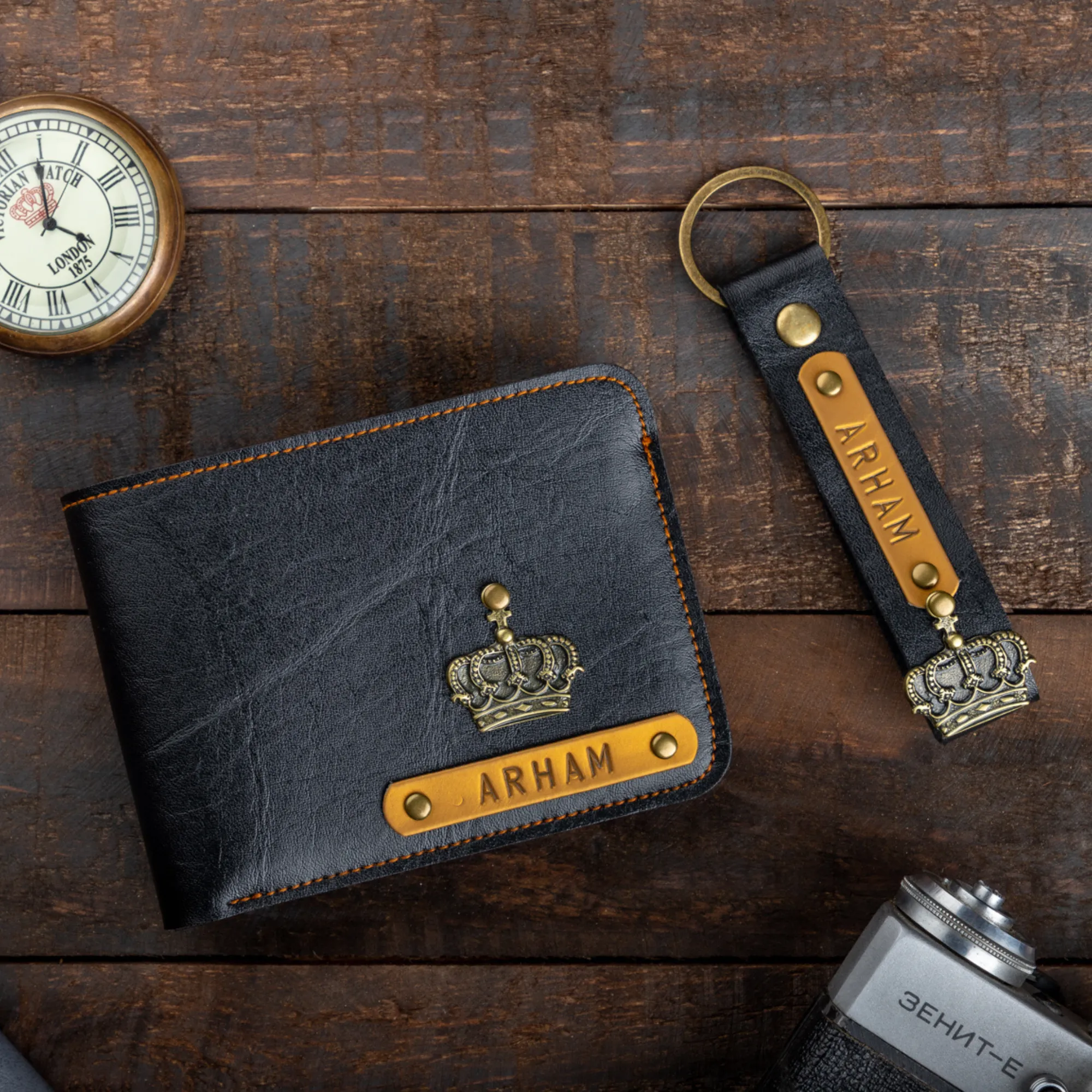 Men's Wallet & Keychain With Free Charm